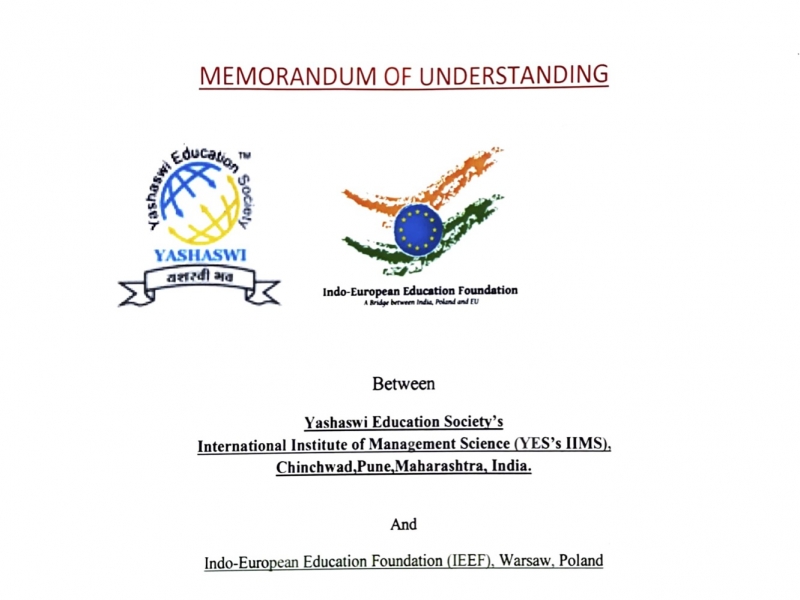 MOU with YES's IIMS Pune, India