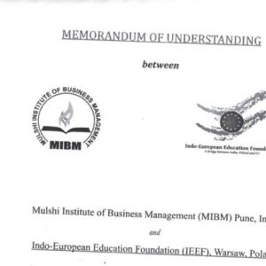 MOU signed with Mulshi Institute of Business Management (MIBM) Pune, India