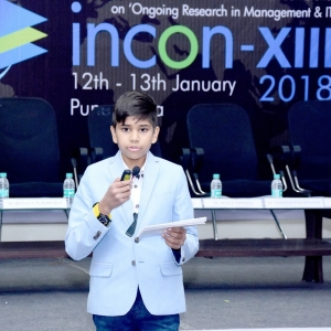The Youngest scholar at 'incon XIII 2018'. Aditya Sandeep Pachpande,