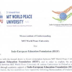 MOU with MIT World Peace University, Pune