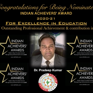 Being Nominated for INDIAN ACHIEVERS AWARD (2020-21)